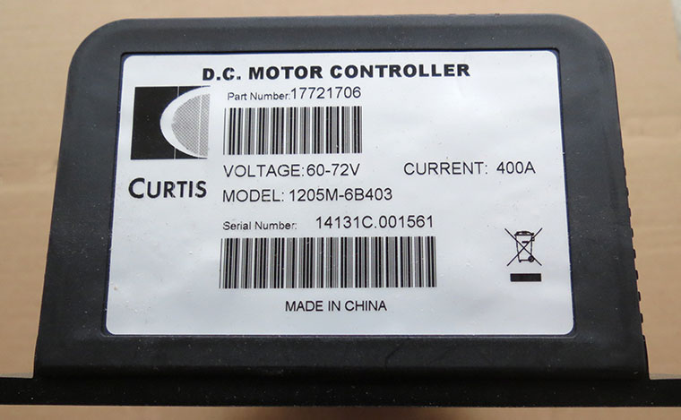 CURTIS DC Series Motor Controller 1205M-6B403, 60V / 72V - 400A