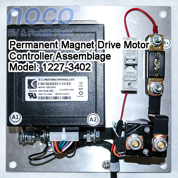 CURTIS DC Series Winding Motor Speed Controller Assemblage 1227-3402, 24-36V, 275A,  With 0-5K Foot Pedal Throttle