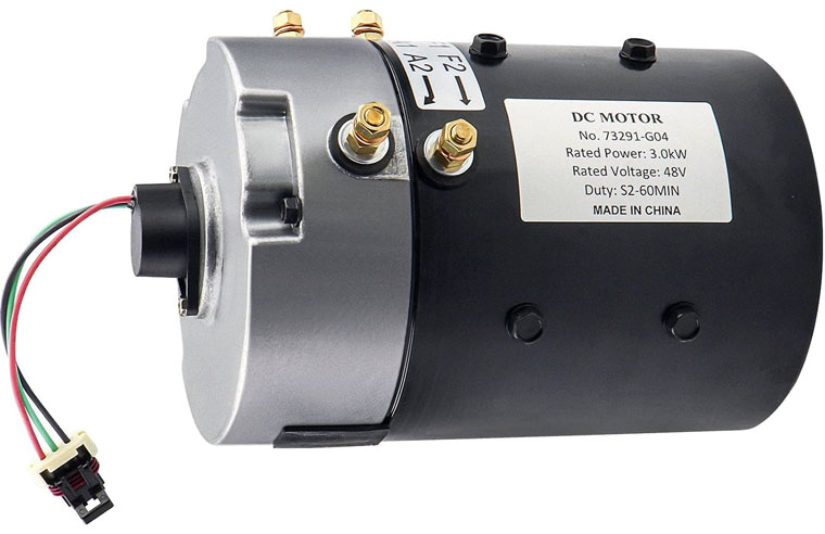 48V DC SepEx Motor, E-Z-GO TXT Part Number 73291-G04, Golf Cart Shunt Type Traction Motor