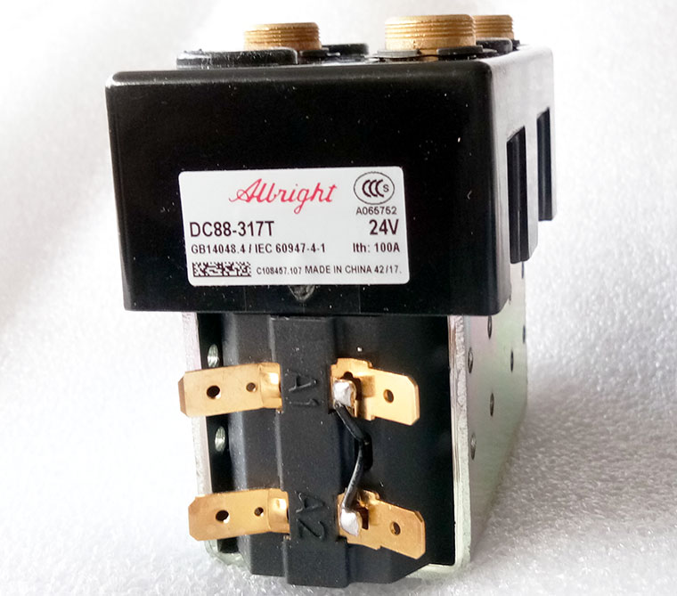 Albright DC Contactor / Solenoid DC88B-317T (Model with Magnetic Blowout), Monoblock Structure With Bracket