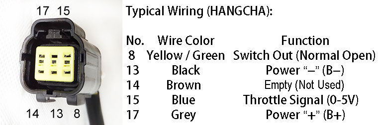 Wiring of HANGCHA Throttle EFP712-2406 0-5V Foot Pedal Throttle