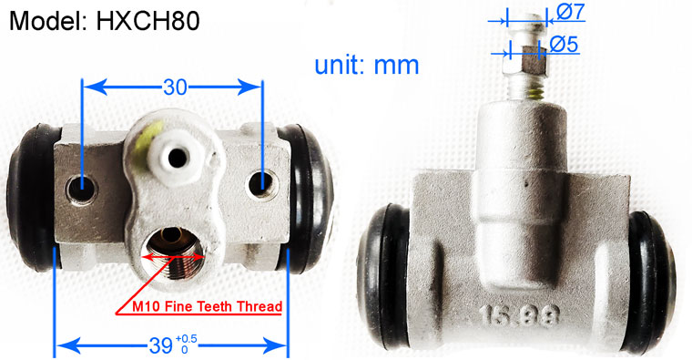 HXCH80 Wheel Cylinder dimenisons