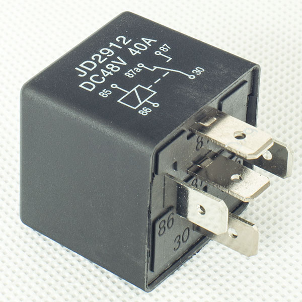 Bosch type automotive DC relay JD2912, with installation bracket