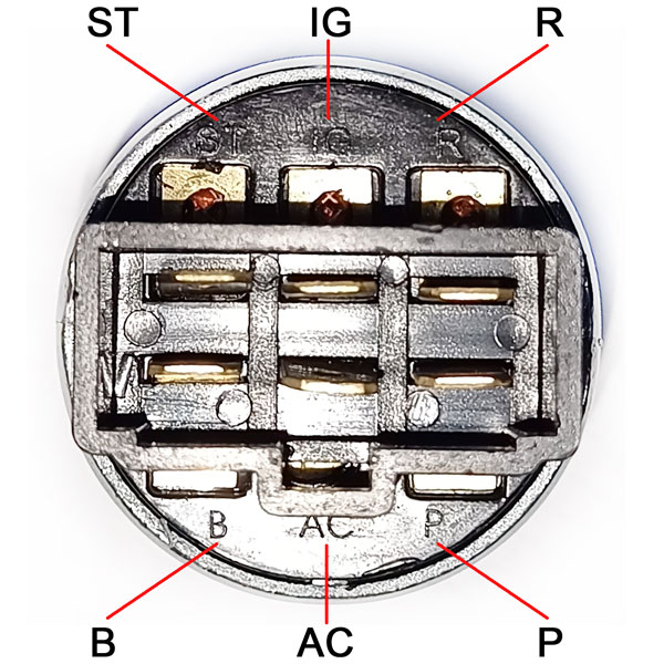 Wiring Marks of KOMATSU Forklift Ignition Switch 3EB-55-51120