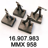 Model NOCO-CB-02, DC Motor Carbon Brush 10x25x32 mm, Two-wire, Terminal Hole Diameter 5 mm, LETRIKA / MAHLE Part Number 16.907.983 / MMX 958