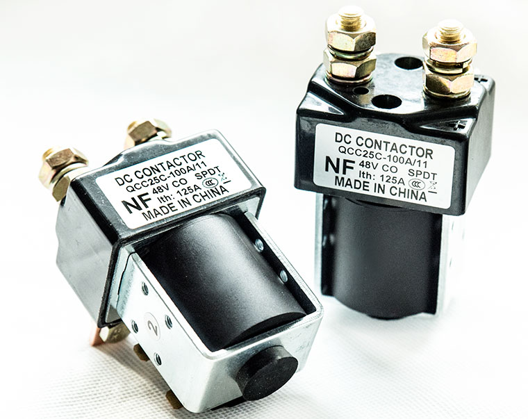 SPSD Normal Open DC Solenoid QCC25C-100A_11/10, Golf Cart Main Contactor, Interrupted Load 100A, Continuous Load 125A