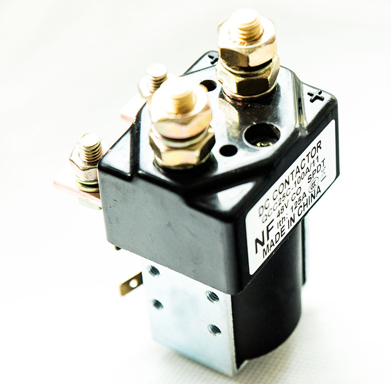 SPSD Normal Open DC Solenoid QCC25C-100A_11/10, Golf Cart Main Contactor, Interrupted Load 100A, Continuous Load 125A