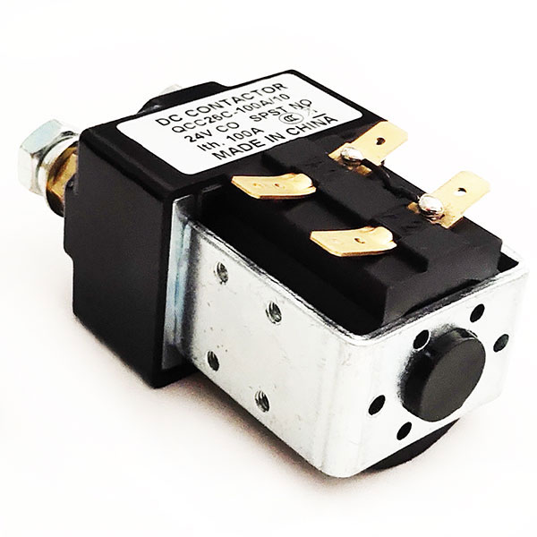 SPSD Normal Open DC Solenoid QCC26C-100A/10, Golf Cart Main Contactor, Interrupted Load 100A, Continuous Load 125A