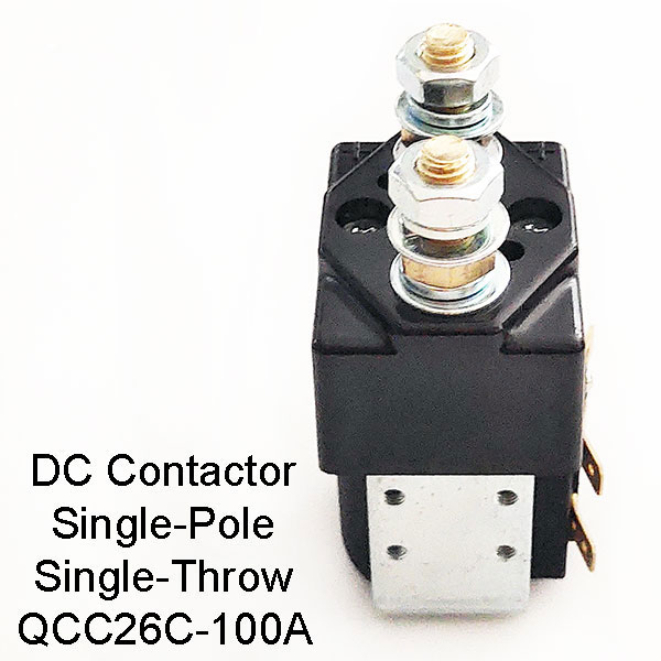 SPSD Normal Open DC Solenoid QCC26C-100A/10, Golf Cart Main Contactor, Interrupted Load 100A, Continuous Load 125A