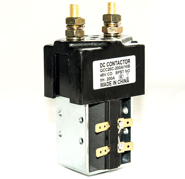 SPSD Normal Open DC Solenoid QCC26C-200A/10, Golf Cart Main Contactor, Interrupted Load 200A, Continuous Load 150A