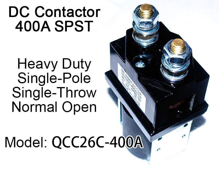 SPSD Normal Open DC Solenoid QCC26C-400A/10, Golf Cart Main Contactor, Interrupted Load 400A, Continuous Load 250A