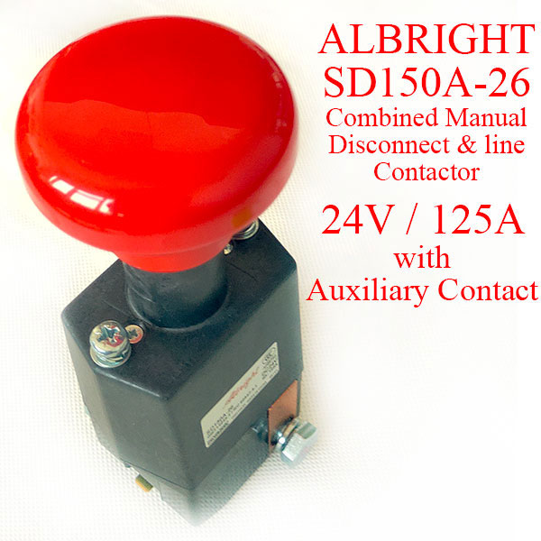 Abright SD150A-26 Emergency Disconnect Switch, 24V 125A, With Auxiliary Contact