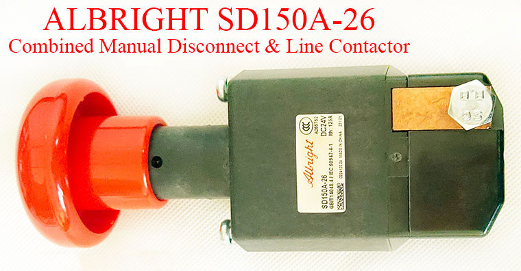 Abright SD150A-26 Emergency Disconnect Switch, 24V 125A, With Auxiliary Contact