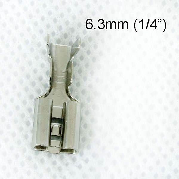 6.3mm Cold-Press Crimping Female Terminal, Tin-Plated Brass Connector