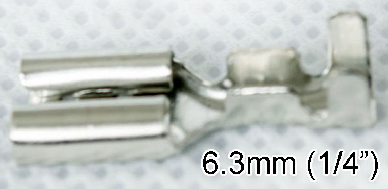 6.3mm Cold-Press Crimping Female Terminal, Tin-Plated Brass Connector