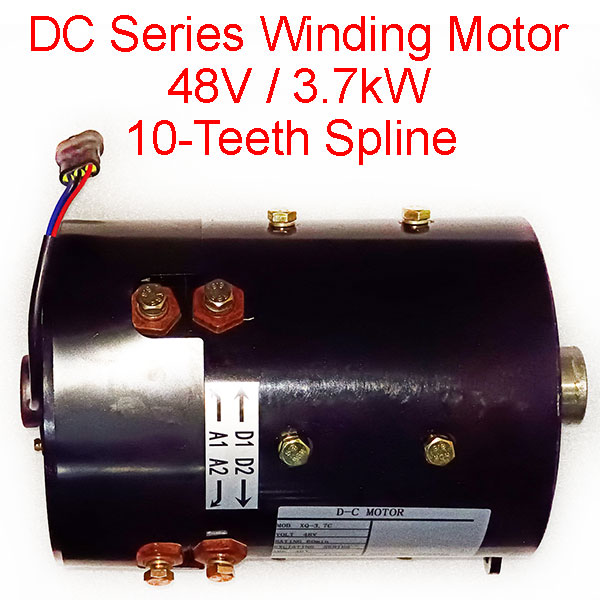 36V / 48V DC Series Winding Motor for Club Car DS Golf Carts, with 10-Teeth Spline