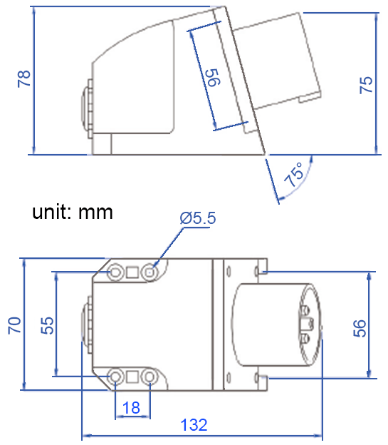 YEEDA Y113 IP44 Industrial Connector Dimension Diagram